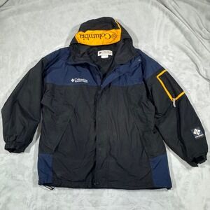 Vintage Columbia Sport Ski Jacket Men's XL Heavy Winter Coat Navy Yellow